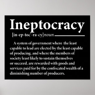 Ineptocracy Definition Funny Poster