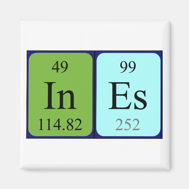 Ines periodic table name magnet (Front)