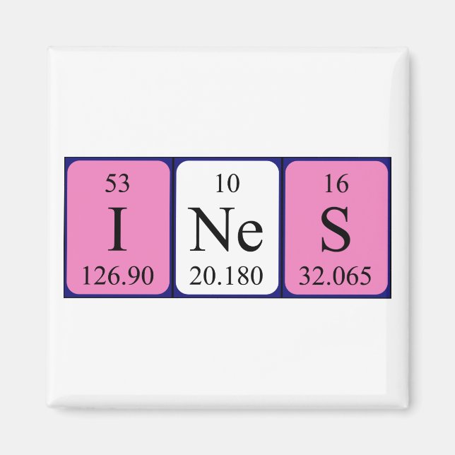 Ines periodic table name magnet (Front)