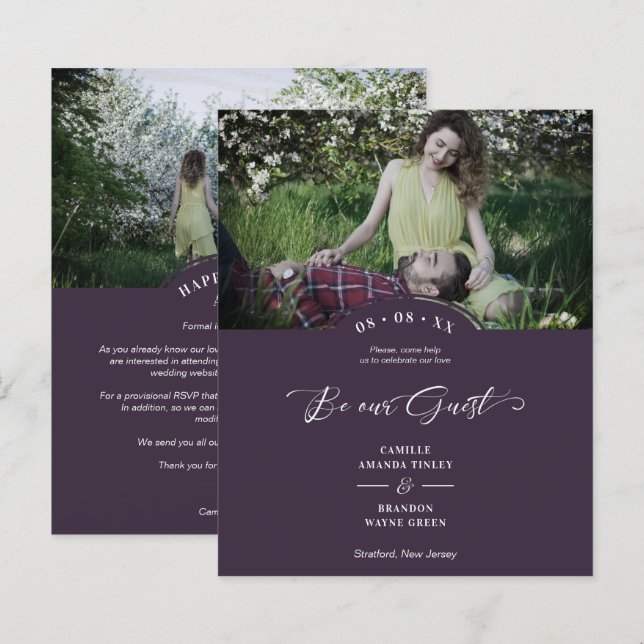 Inexpensive 2 Photos Collage Minimalist Save Date (Front/Back)