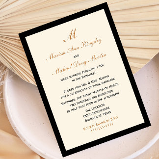Inexpensive Budget Post Wedding Reception Invitation