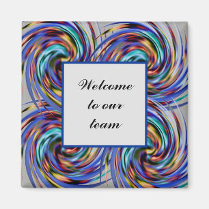 Inexpensive Business Team Welcome Token Blue Grey Magnet