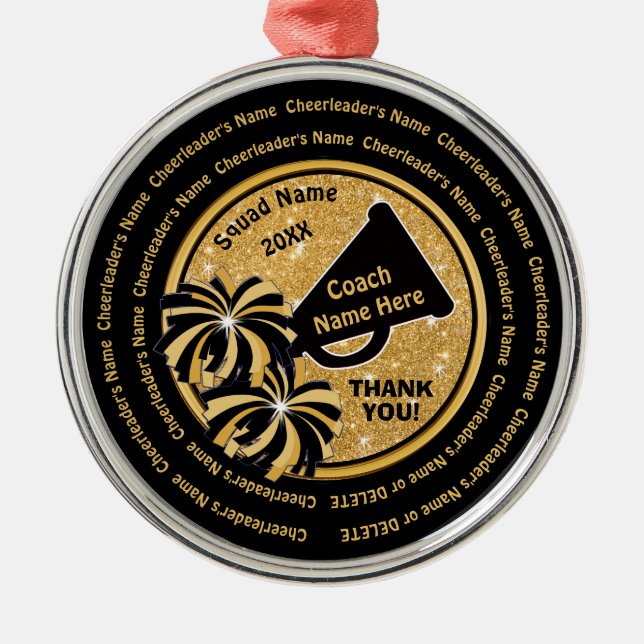 Inexpensive Custom Cheerleading Coach Gift Ideas Metal Tree Decoration (Front)