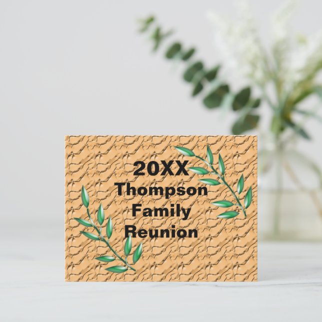 Inexpensive Family Reunion Announcement Invite Postcard (Standing Front)
