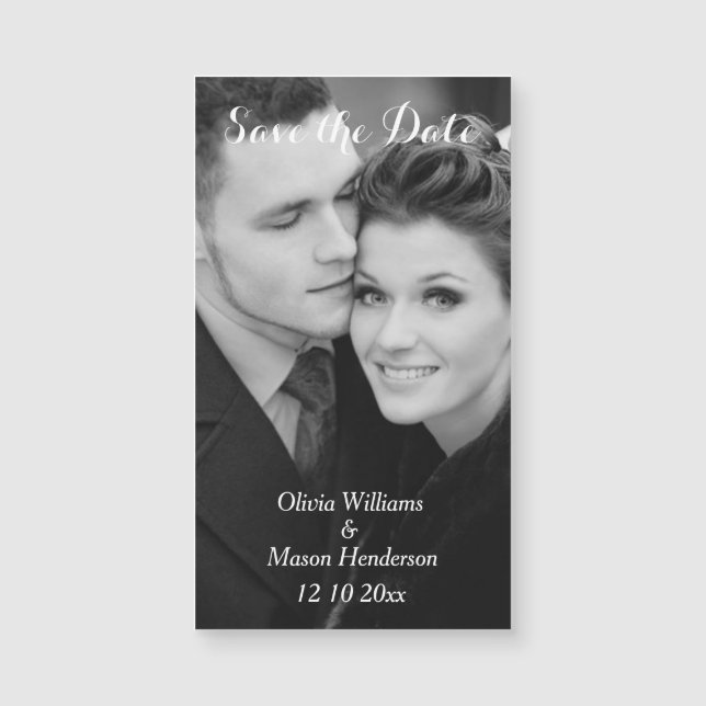 Inexpensive Photo Save the Date Magnet (Front)