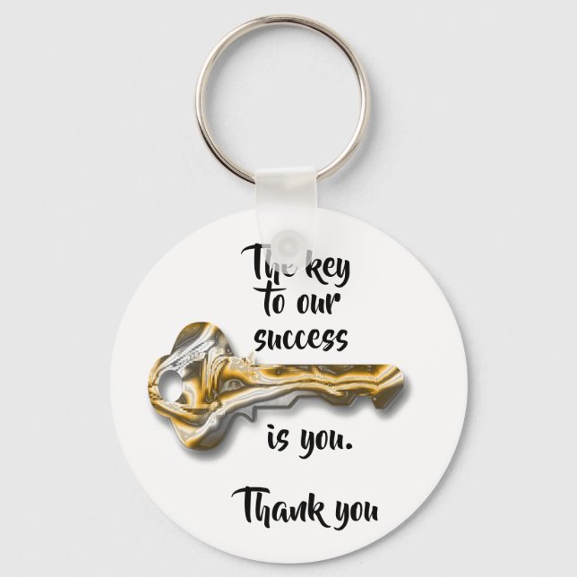 Inexpensive Promotional Thank You Business Success Key Ring (Front)