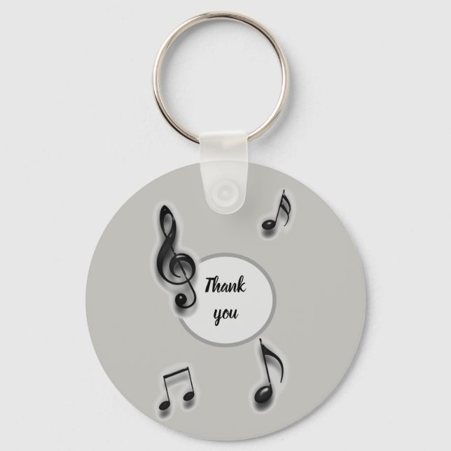 Inexpensive Thank You Music Teacher Appreciation Key Ring (Front)