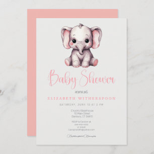 infan elephant baby Shower Invitation stylish chic