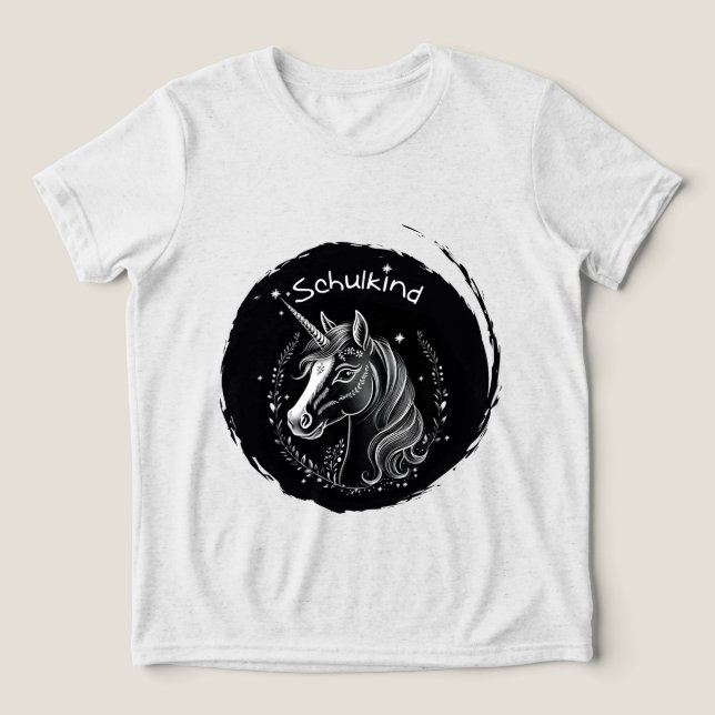 Infancy - schoolchild - unicorn with asterisk | Tri-Blend shirt (Design Front)