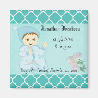 Infant Baby Boy in Blue with Flowers