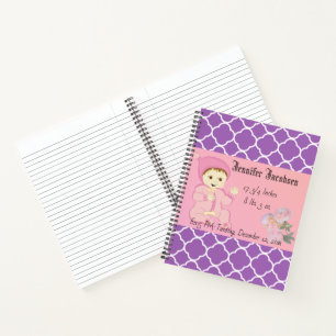 Infant Baby Girl in Pink with Flowers Notebook