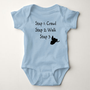 Infant Boy (blue Crawl, Walk, Ride" Baby Bodysuit