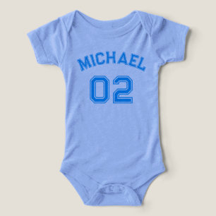 Infant Boy Name Jersey Number Sports Soft Cotton