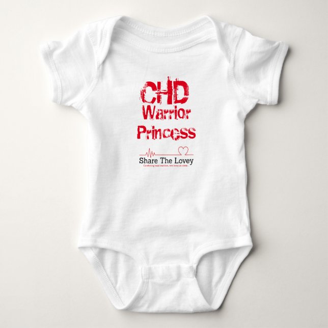 Infant CHD Warrior Princess Baby Bodysuit (Front)
