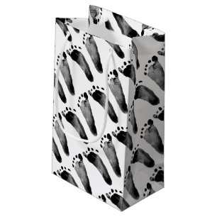 infant footprints small gift bag