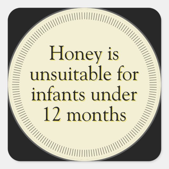 Infant Honey Warning Black Label Stickers (Front)
