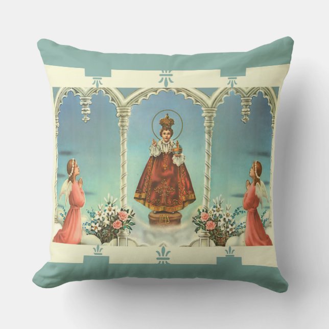 Infant Jesus of Prague w/angels Cushion (Front)