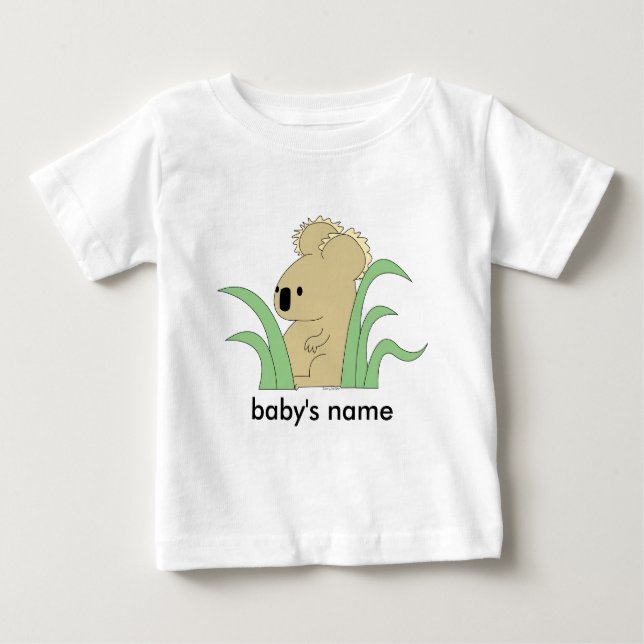infant koala in eucalyptus l/s t-shirt (Front)
