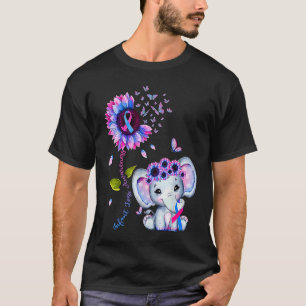 Infant Loss Awareness Pink And Blue Hippie Elephan T-Shirt