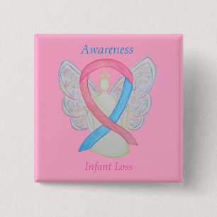 Infant Loss Awareness Ribbon Angel Custom Art Pins