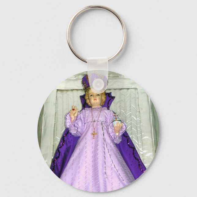 Infant of Prague Statue Key Ring (Front)