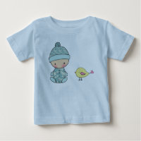 Infant Onsie Creeper with Baby and Yellow Bird