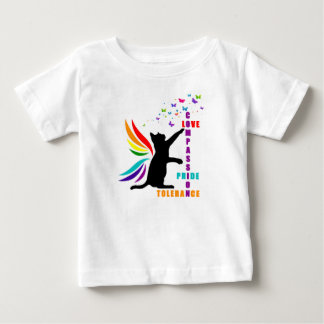 Infant Rainbow Pride Cat and Butterfly Shirt
