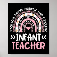 Infant Teacher Cute Tie Dye Rainbow Heart Daycare