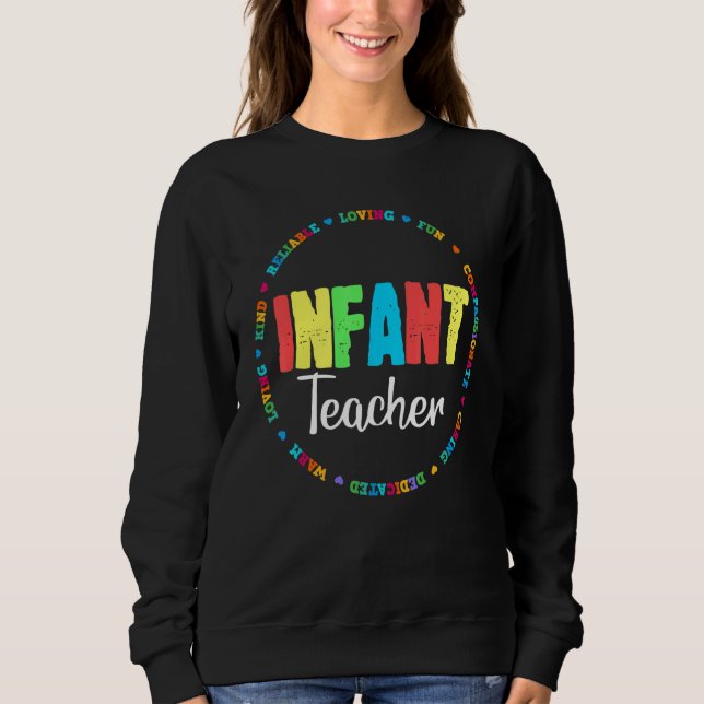 Infant Teacher Squad  Back To School Teachers Crew Sweatshirt (Front)