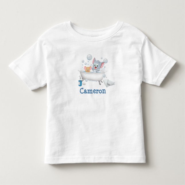 Infant Tom and Jerry Taking a Bath Toddler T-Shirt (Front)