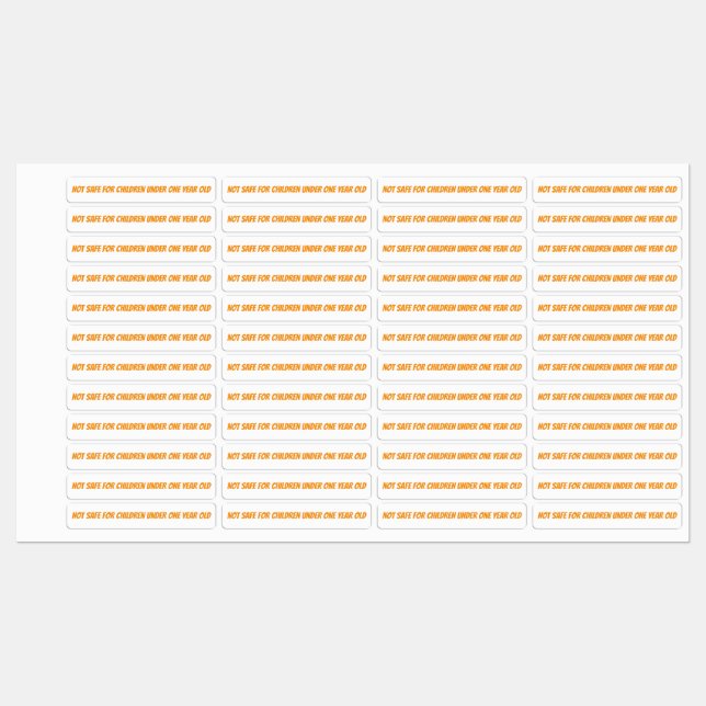 Infant Warning Honey Jar Lid Security (Sheet)