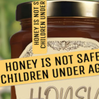 Infant Warning Honey Jar Lid Security Label Yellow