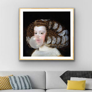 Infanta Maria Teresa blowing bubble gum Poster