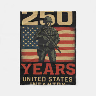 Infantry 250th Years United States  Fleece Blanket
