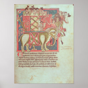 Infantry attacking an elephant poster