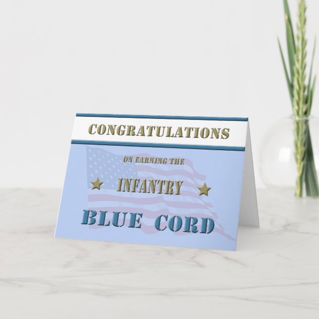 Infantry Blue Cord Congratulations Card (Front)
