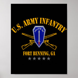 Infantry School Fort Benning Veteran Patriotic 4th Poster