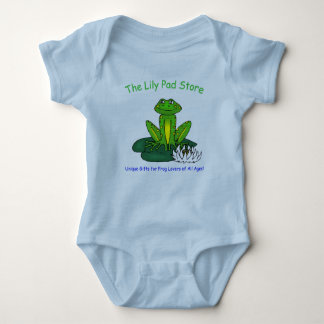 Infant's Frog on a Lily Pad Blue Bodysuit