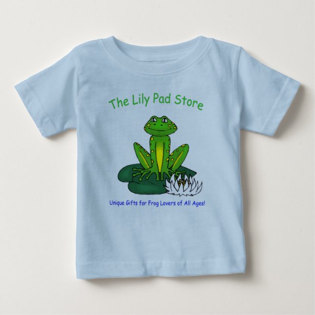 Infant's Frog on a Lily Pad Blue T-Shirt (Front)
