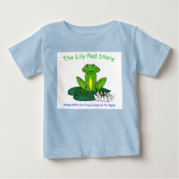 Infant's Frog on a Lily Pad White on Blue T-Shirt
