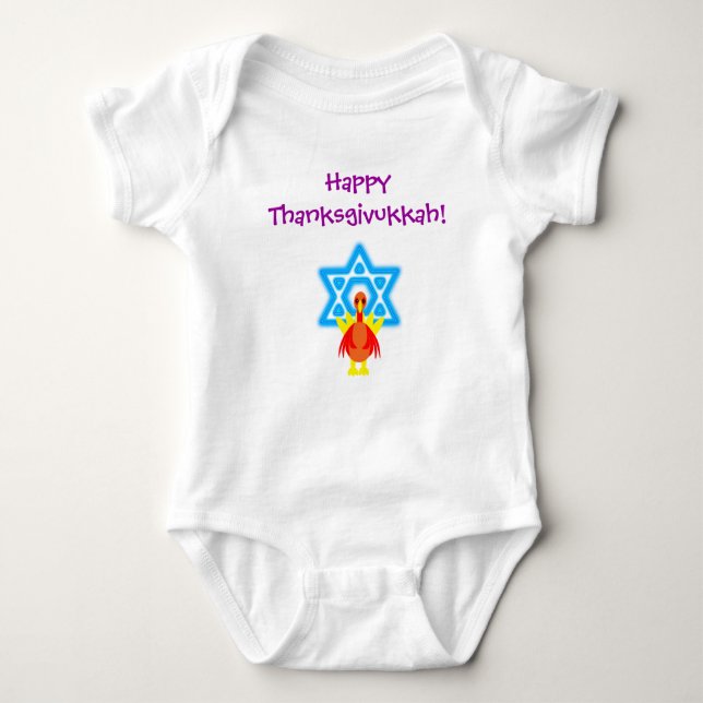 Infants Thanksgivukkah Funny Turkeys Tshirt (Front)
