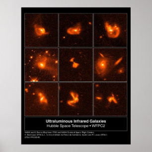 Infared Galaxies Hubble Telescope Photo Poster