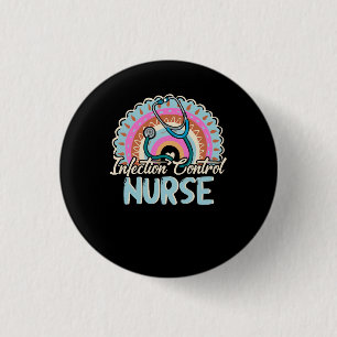 Infection Control Nurse Rainbow Retro Style Rainbo 3 Cm Round Badge