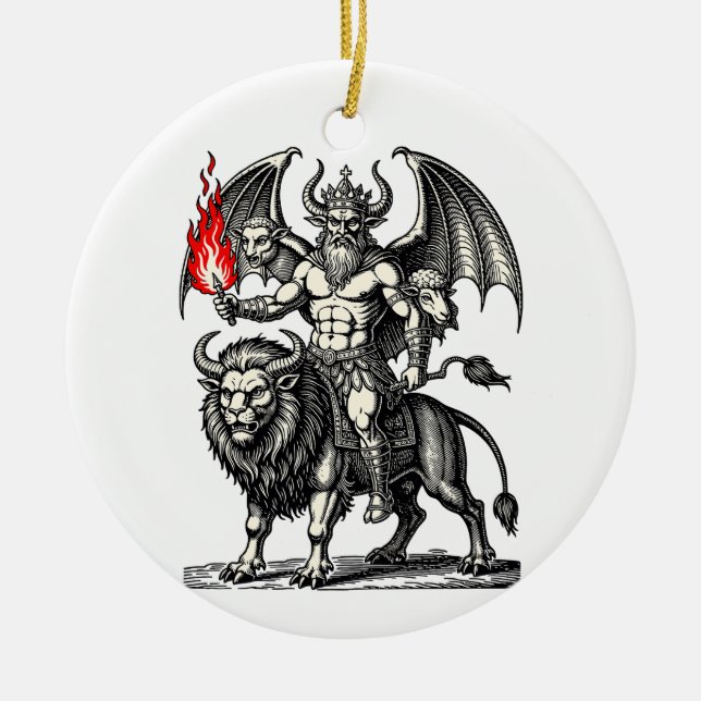 Infernal Asmodeus Ceramic Tree Decoration (Front)