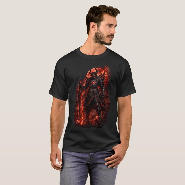 🔥👹 Infernal Demon King – Dark Fantasy Warrior T- T-Shirt (Front Full)
