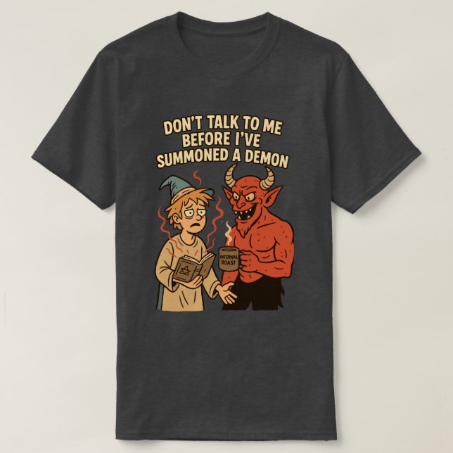 Infernal Roast Funny Coffee D& D T-Shirt (Design Front)