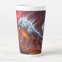 Infernal Sentinel Lava Wolf Latte Mug