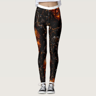 Infernal Vine Pumpkin Skull Halloween Leggings
