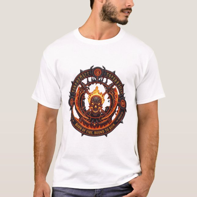 Inferno Crest T-Shirt – Demonic Emblem of Fire (Front)