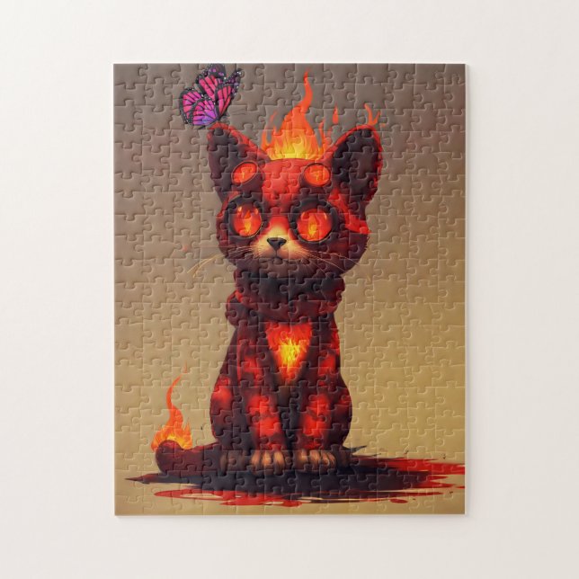 Inferno Kitty  Jigsaw Puzzle (Vertical)